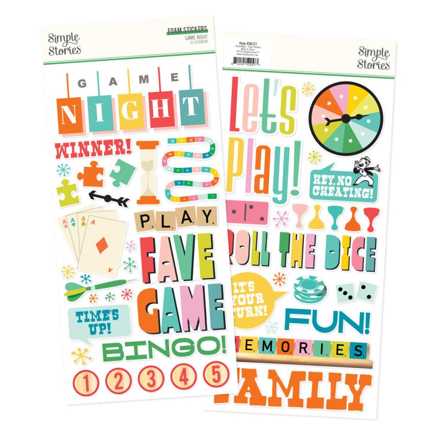 Simple Stories - Aufkleber "Game Night" Foam Sticker