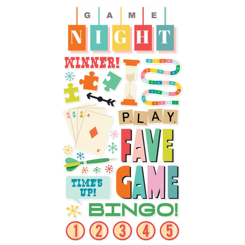 Simple Stories - Aufkleber "Game Night" Foam Sticker