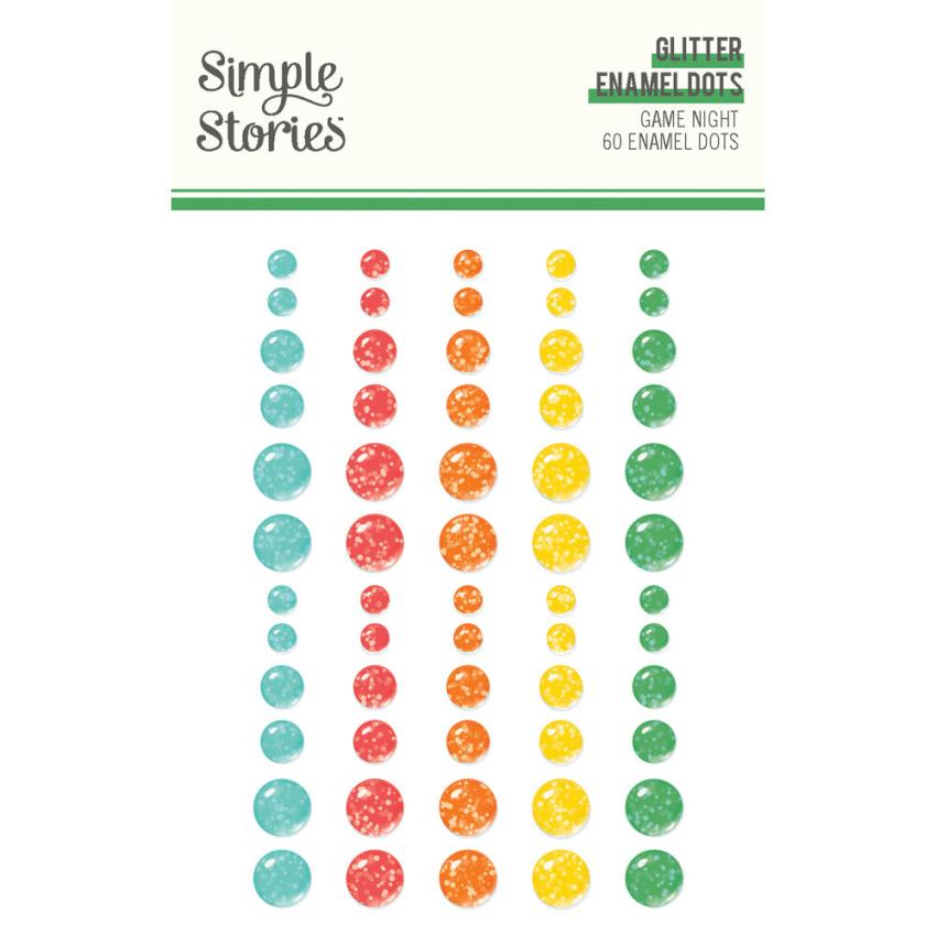 Simple Stories - Enamel Dots "Game Night" 60 Stück 