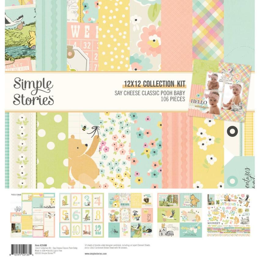 Simple Stories - Collections Kit "Say Cheese Classic Pooh Baby" 12 Bogen Designpapier