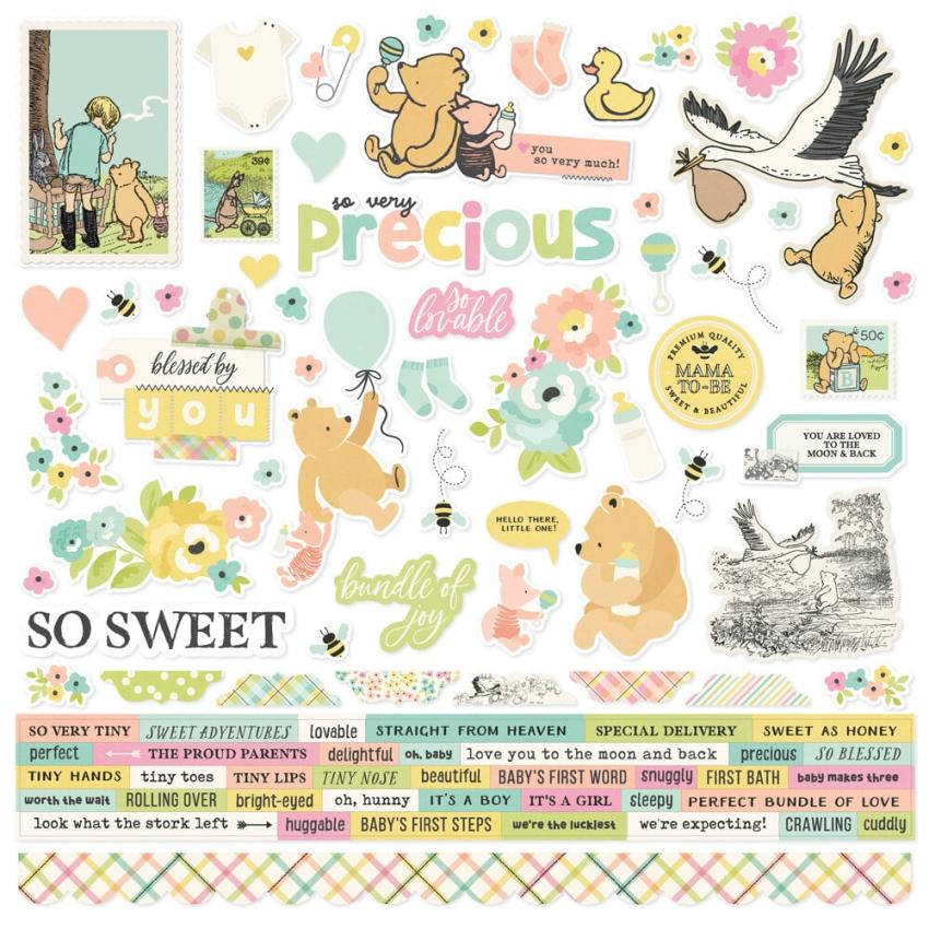 Simple Stories - Collectors Essential Kit "Say Cheese Classic Pooh Baby" 12 Bogen Designpapier