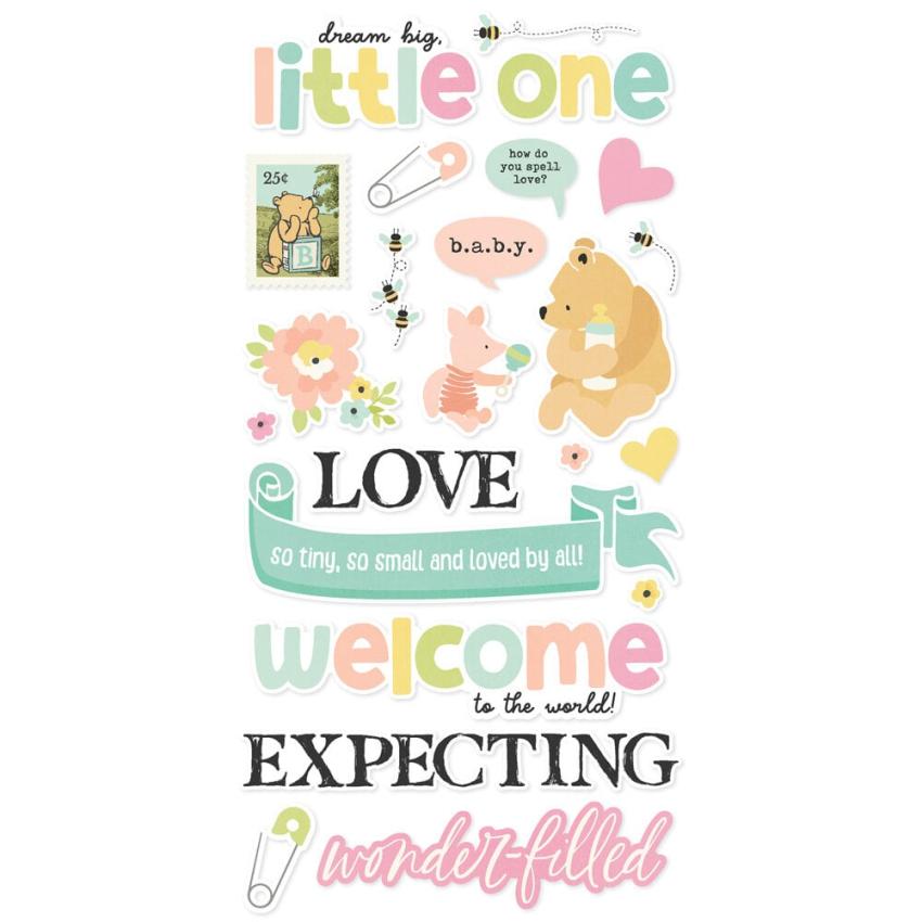 Simple Stories - Aufkleber "Say Cheese Classic Pooh Baby" Foam Sticker