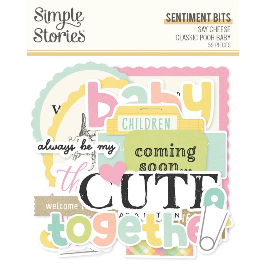 Simple Stories - Stanzteile "Say Cheese Classic Pooh Baby" Sentiment Bits & Pieces 