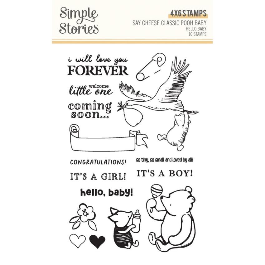 Simple Stories - Stempelset "Say Cheese Classic Pooh Baby Hello Baby" Clear Stamps 