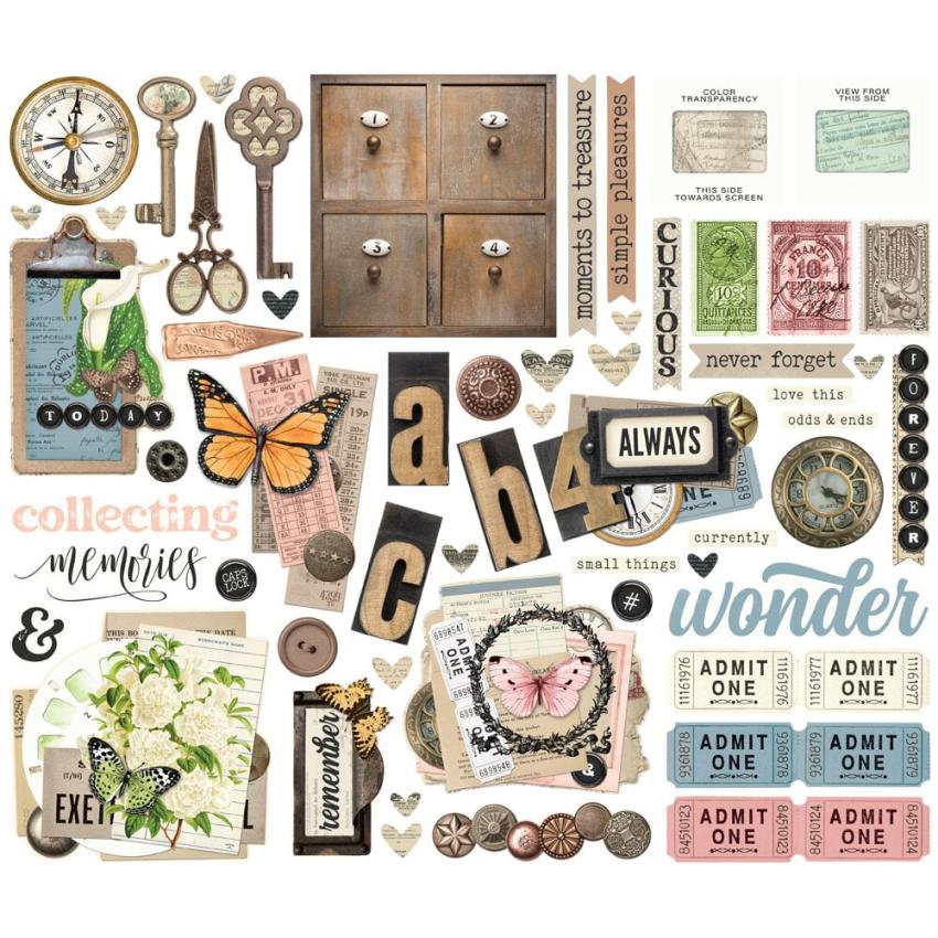 Simple Stories - Stanzteile "Vintage Junk Drawer" Bits & Pieces 