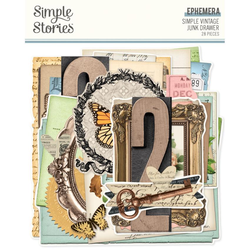Simple Stories - Stanzteile "Vintage Junk Drawer" Die Cuts