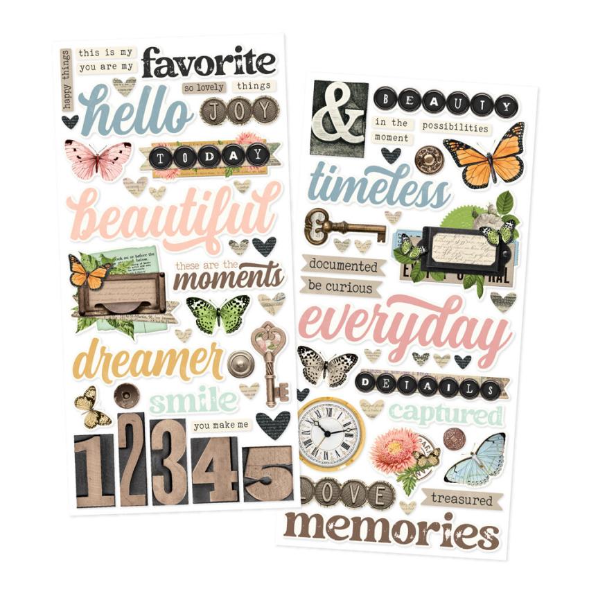 Simple Stories - Aufkleber "Vintage Junk Drawer" Foam Sticker