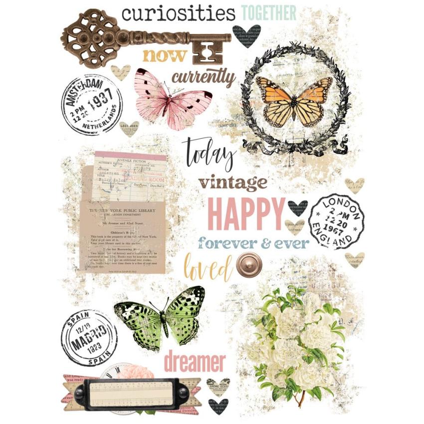 Simple Stories - Transfer Sticker "Vintage Junk Drawer" Rub Ons