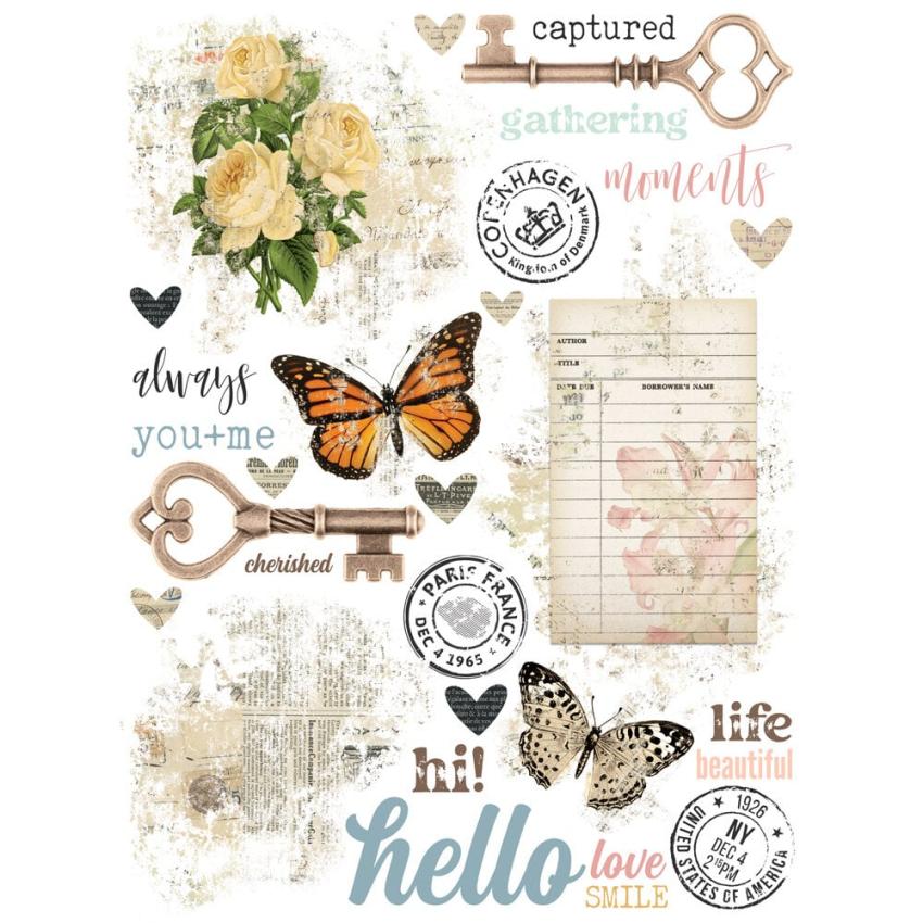 Simple Stories - Transfer Sticker "Vintage Junk Drawer" Rub Ons