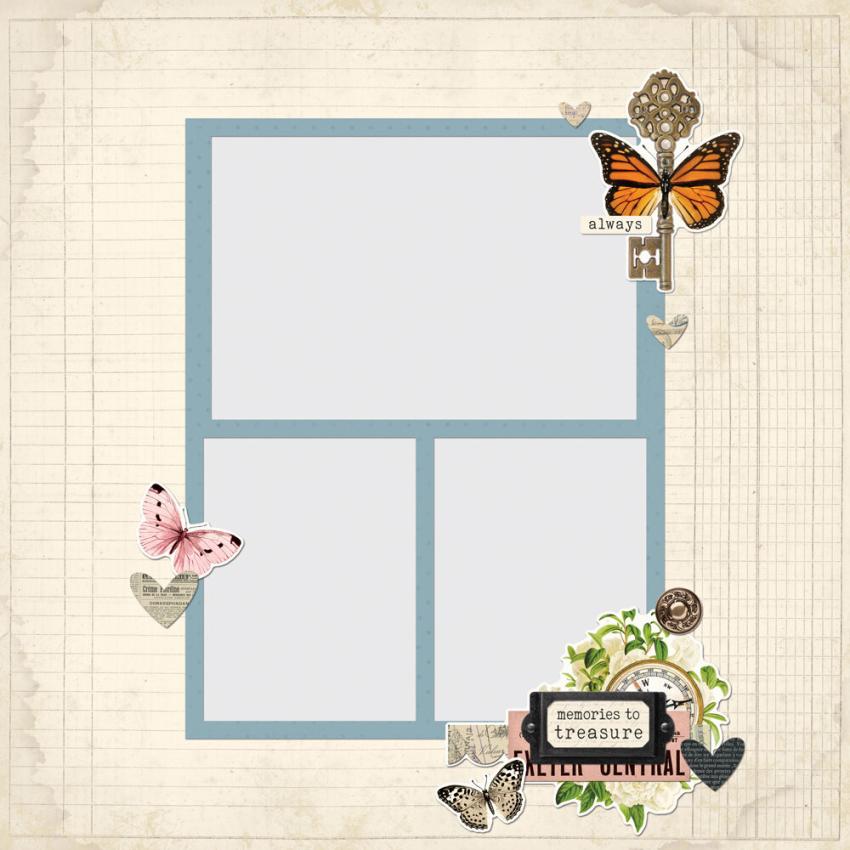 Simple Stories - Stanzteile "Vintage Junk Drawer" Pages Pieces