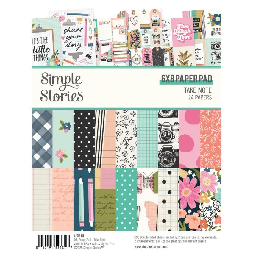Simple Stories - Designpapier "Take Note" Paper Pack 6x8 Inch - 24 Bogen