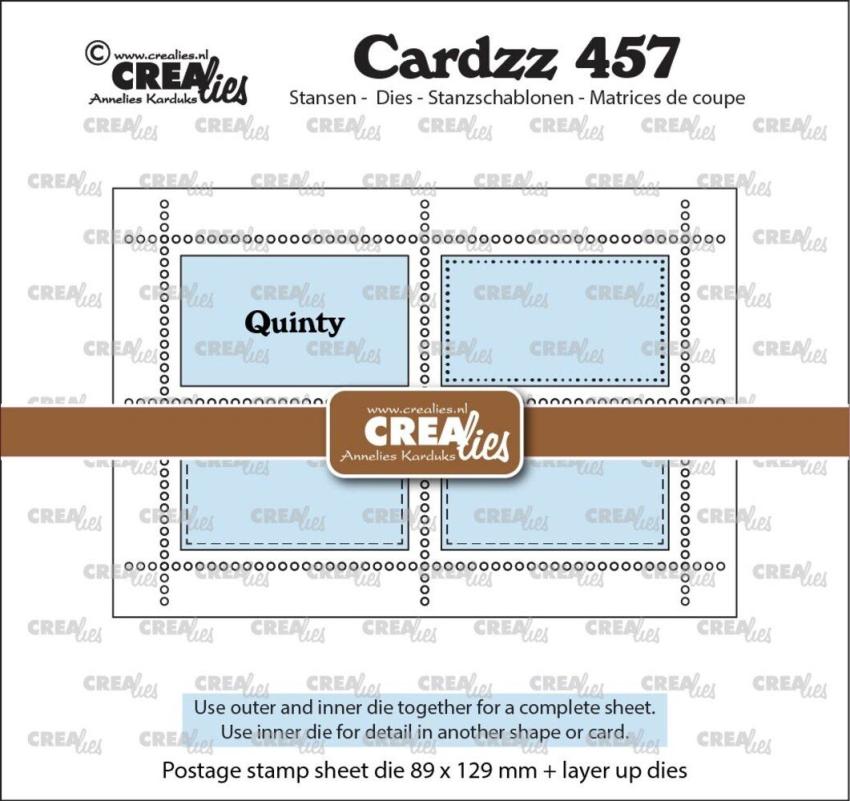 Crealies - Stanzschablone "No. 457 Postage Stamp Sheet Rectangle Quinty with 4 Rectangles" Cardzz Dies