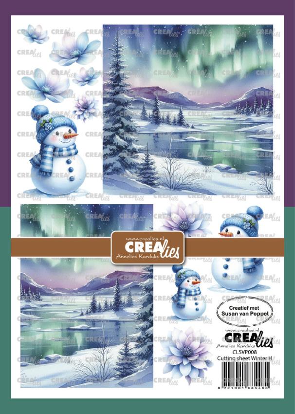 Crealies - Designpapier "Winter H" Cutting Sheets Paper A4 - 8 Bogen