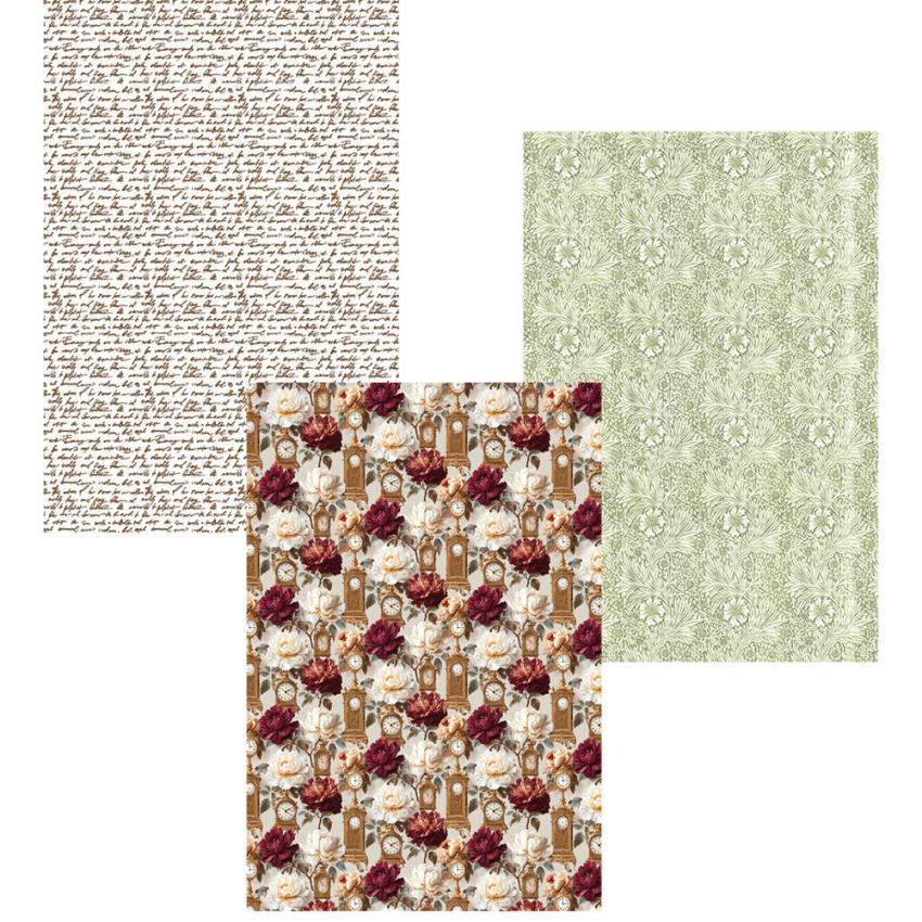 Ciao Bella - Designpapier "Book Lovers" Deluxe Silver & Vellum Dual Paper Pack A4 - 6 Bogen