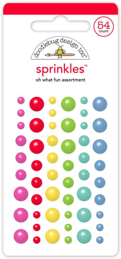 Doodlebug Design - Epoxy Sticker "Oh What Fun" Shape Sprinkles