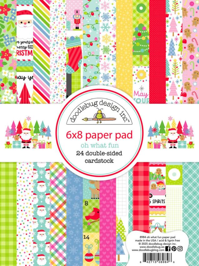 Doodlebug Design - Designpapier "Oh What Fun" Paper Pack 6x8 Inch - 24 Bogen