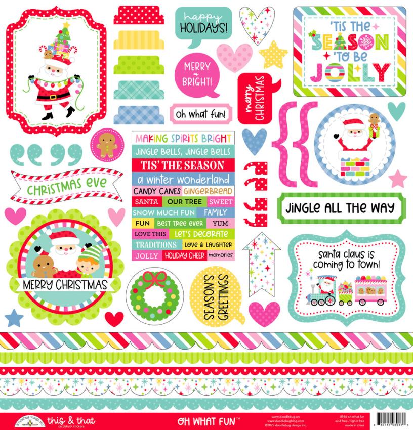 Doodlebug Design - Designpapier  "Oh What Fun " Paper Pack 12x12 Inch - 12 Bogen