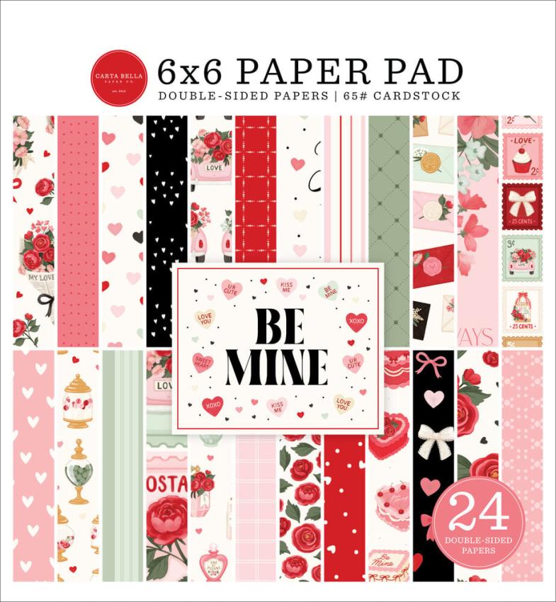 Carta Bella - Designpapier "Be Mine" Paper Pad 6x6 Inch - 24 Bogen