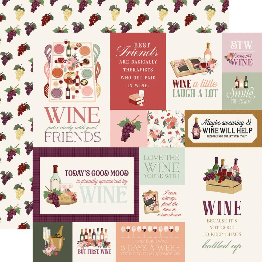 Carta Bella - Designpapier "Wine" Collection Kit 12x12 Inch - 12 Bogen  