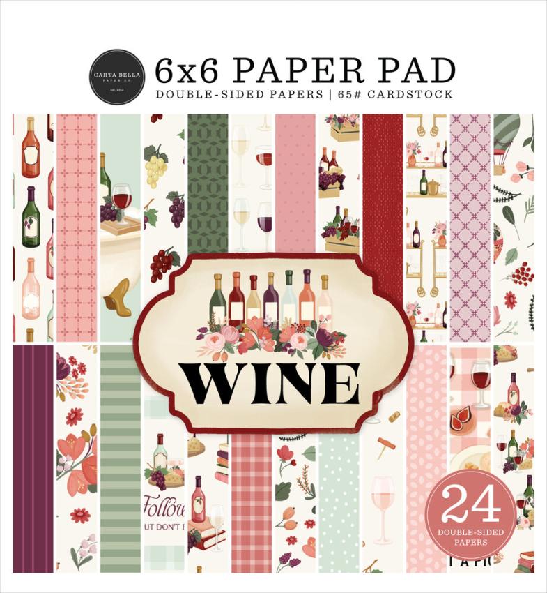 Carta Bella - Designpapier "Wine" Paper Pad 6x6 Inch - 24 Bogen