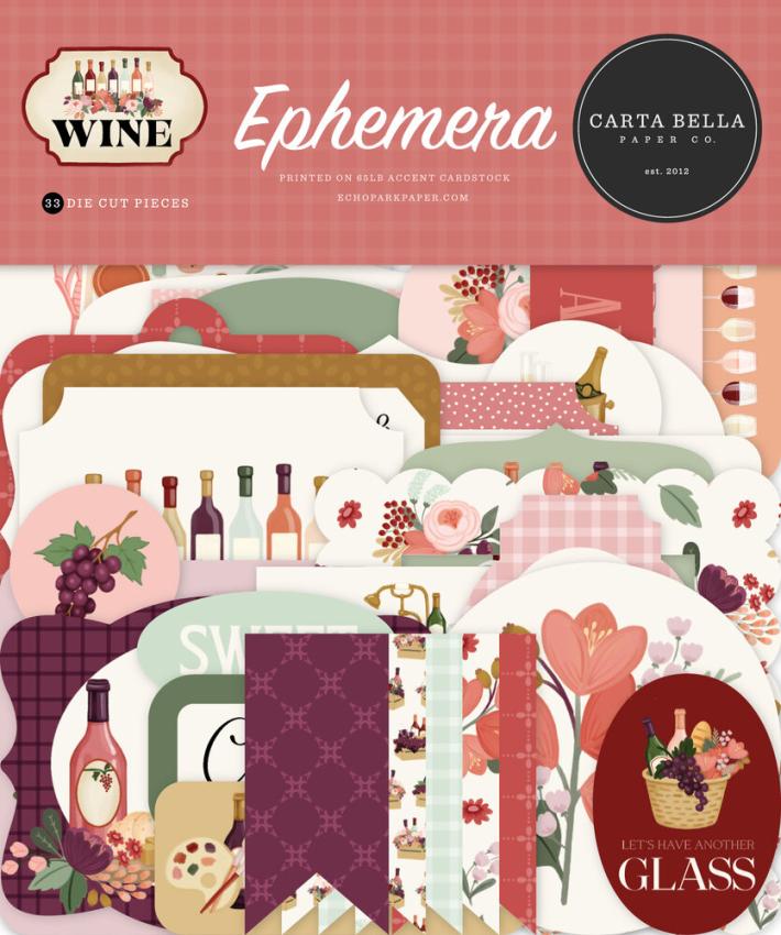 Carta Bella - Stanzteile "Wine" Ephemera