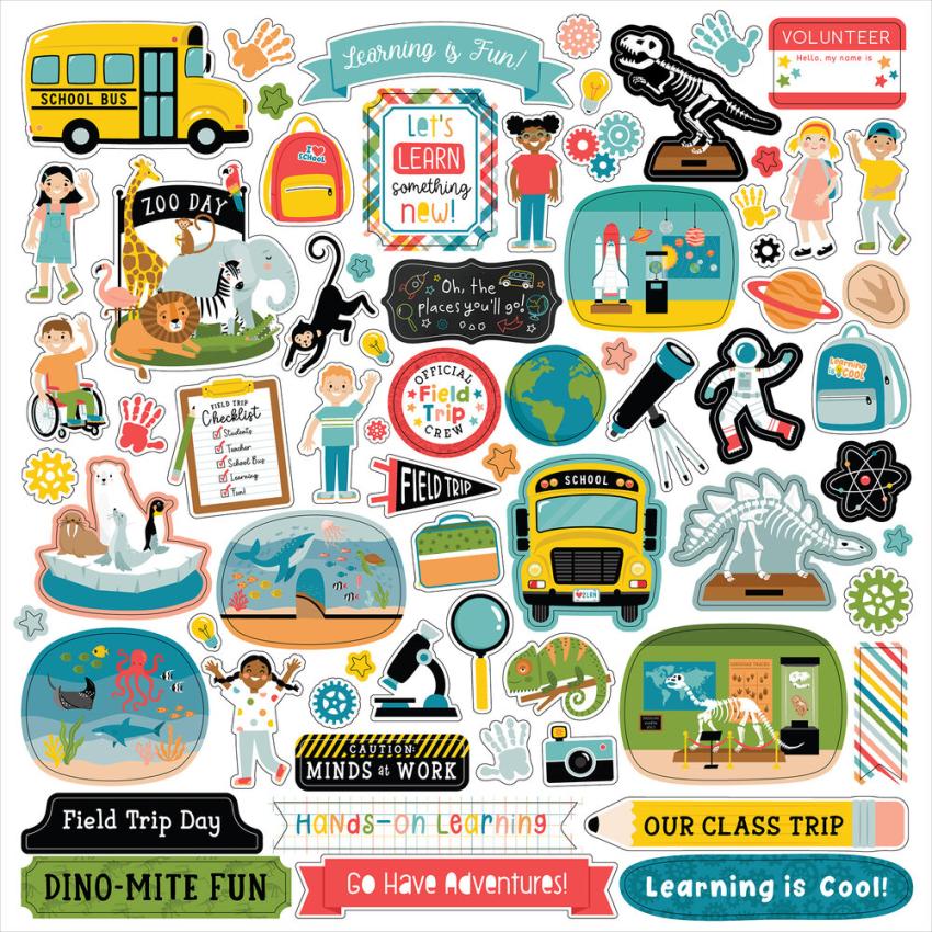Echo Park - Designpapier "Field Trip" Collection Kit 12x12 Inch - 12 Bogen