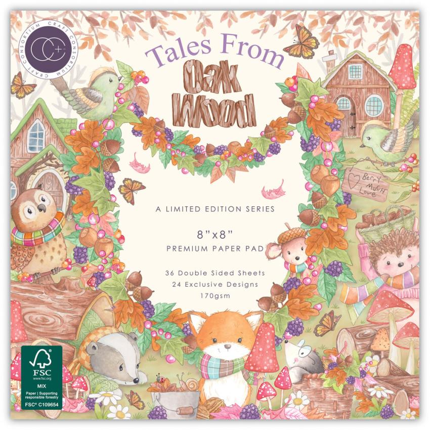 Craft Consortium - Designpapier "Tales from Oak" Paper Pad 8x8 Inch - 36 Bogen
