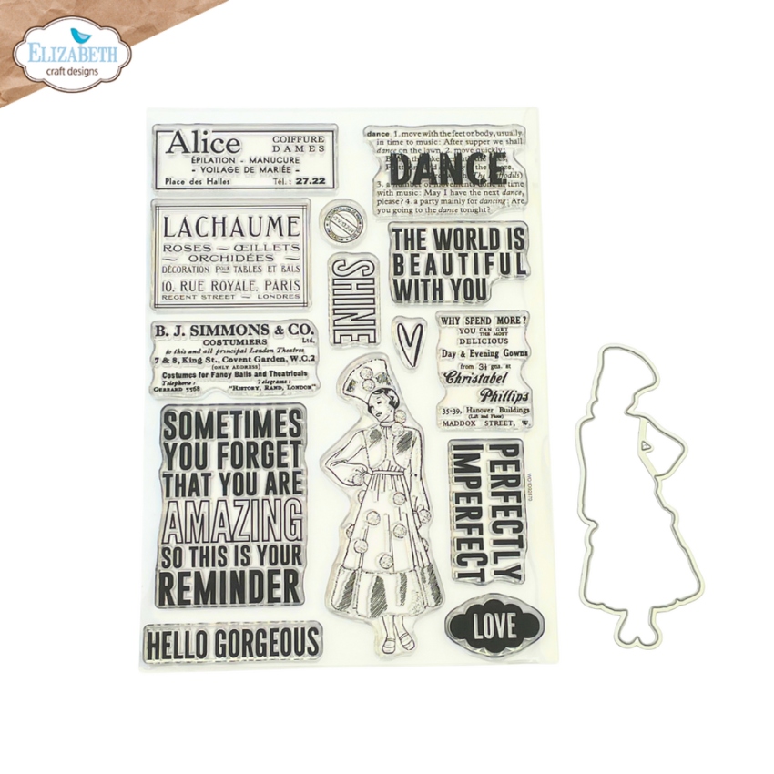 Elizabeth Craft Designs - Stempel & Stanzeschablone "Getting Festive" Stamp & Dies