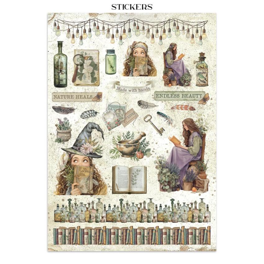 Stamperia - Papier, Aufkleber & Stanzteile "Herbarium Silvae" Junk Journal Backgrounds,Stickers,Cut-Outs