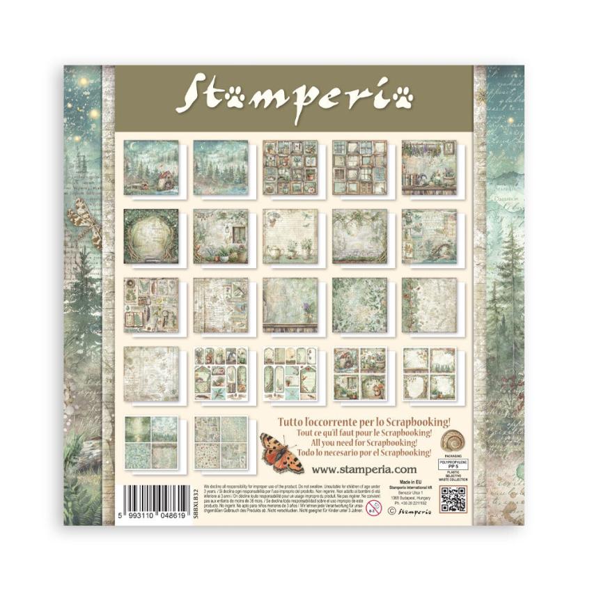Stamperia - Designpapier "Herbarium Silvae" Maxi Paper Pack 12x12 Inch - 22 Bogen