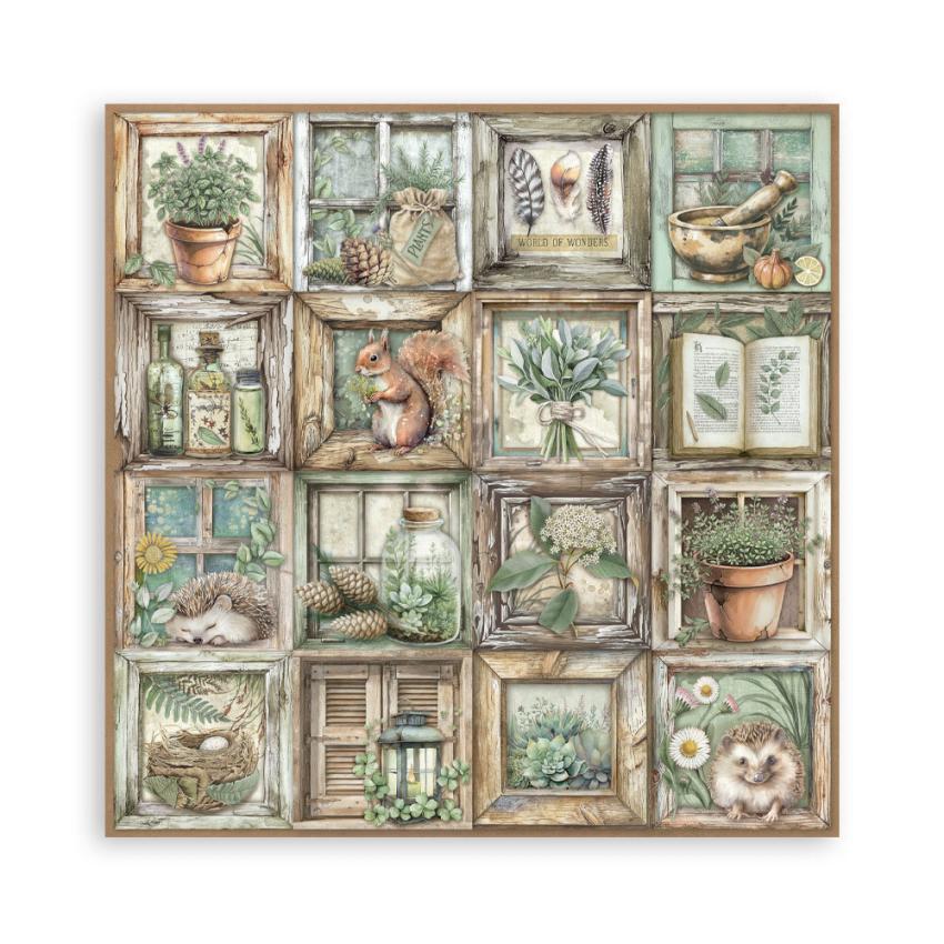 Stamperia - Designpapier "Herbarium Silvae" Maxi Paper Pack 12x12 Inch - 22 Bogen