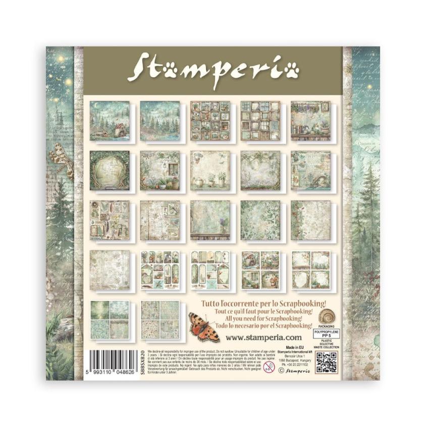 Stamperia - Designpapier "Herbarium Silvae" Maxi Paper Pack 8x8 Inch - 22 Bogen