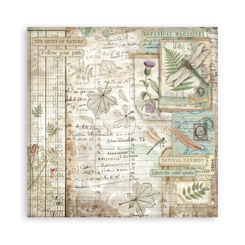 Stamperia - Designpapier "Herbarium Silvae" Maxi Paper Pack 8x8 Inch - 22 Bogen