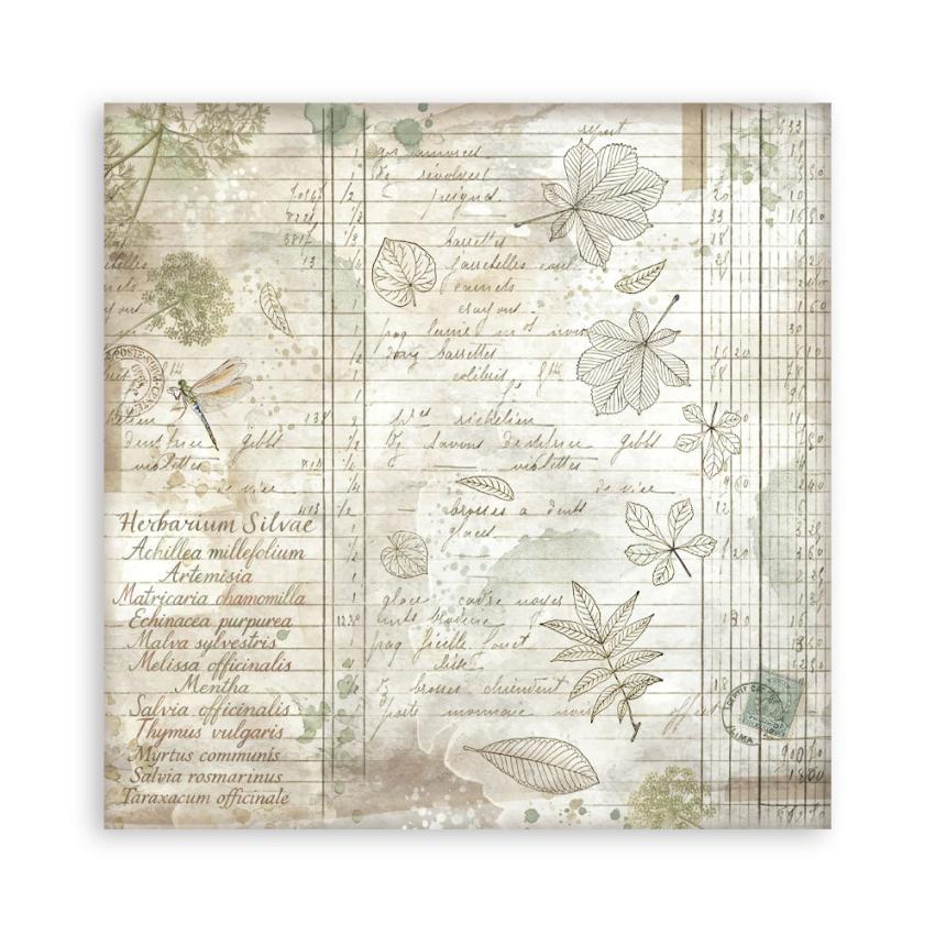 Stamperia - Designpapier "Herbarium Silvae" Maxi Paper Pack 8x8 Inch - 22 Bogen