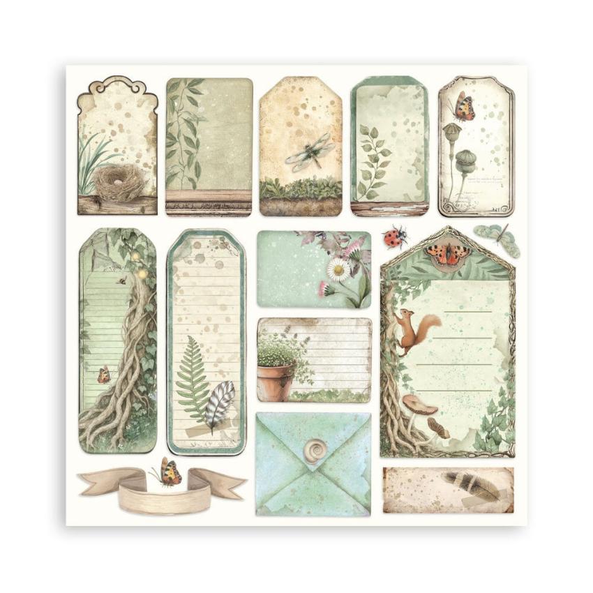 Stamperia - Designpapier "Herbarium Silvae" Maxi Paper Pack 8x8 Inch - 22 Bogen