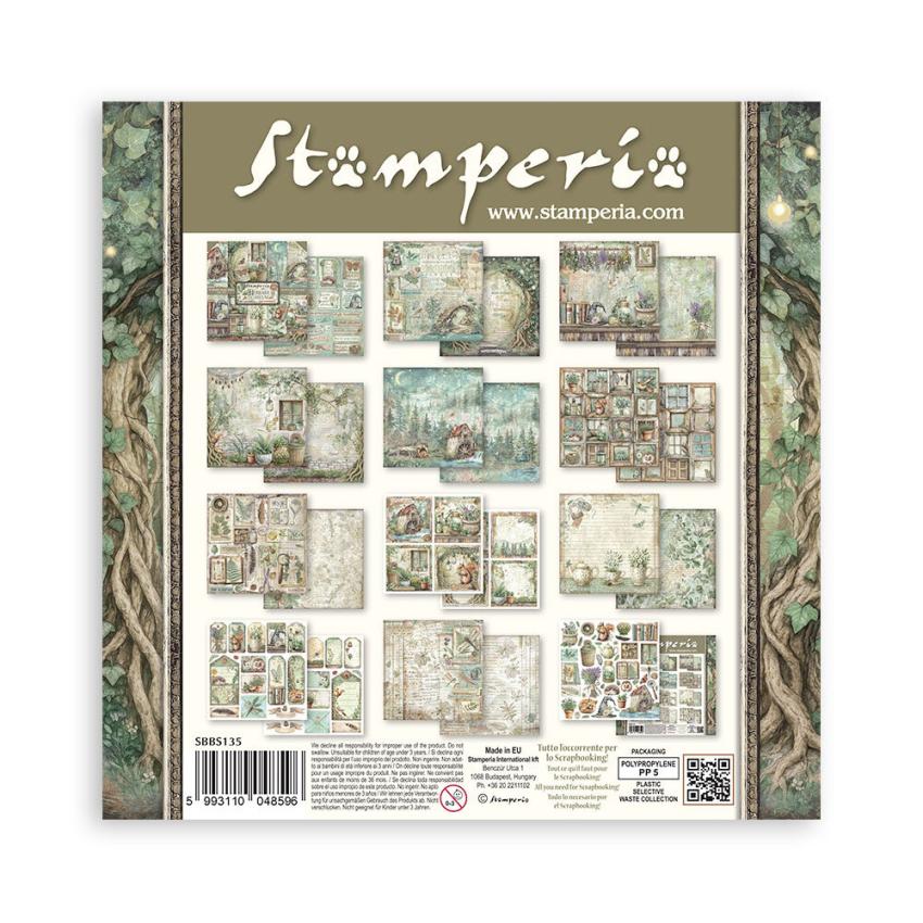Stamperia - Designpapier "Herbarium Silvae" Paper Pack 8x8 Inch - 10 Bogen