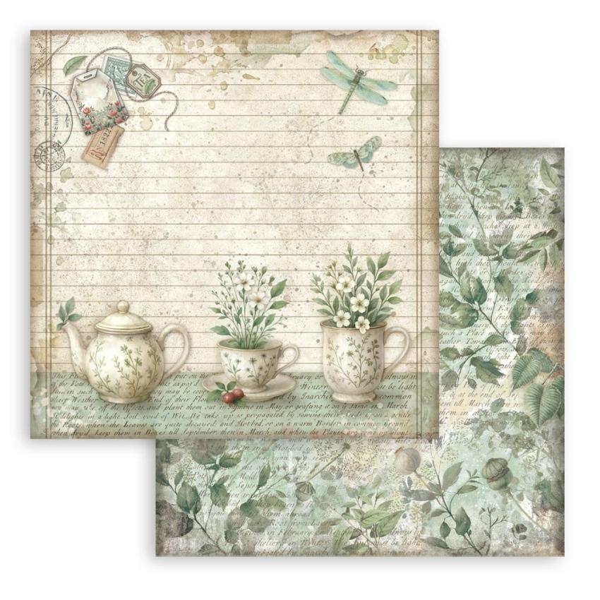 Stamperia - Designpapier "Herbarium Silvae" Paper Pack 8x8 Inch - 10 Bogen