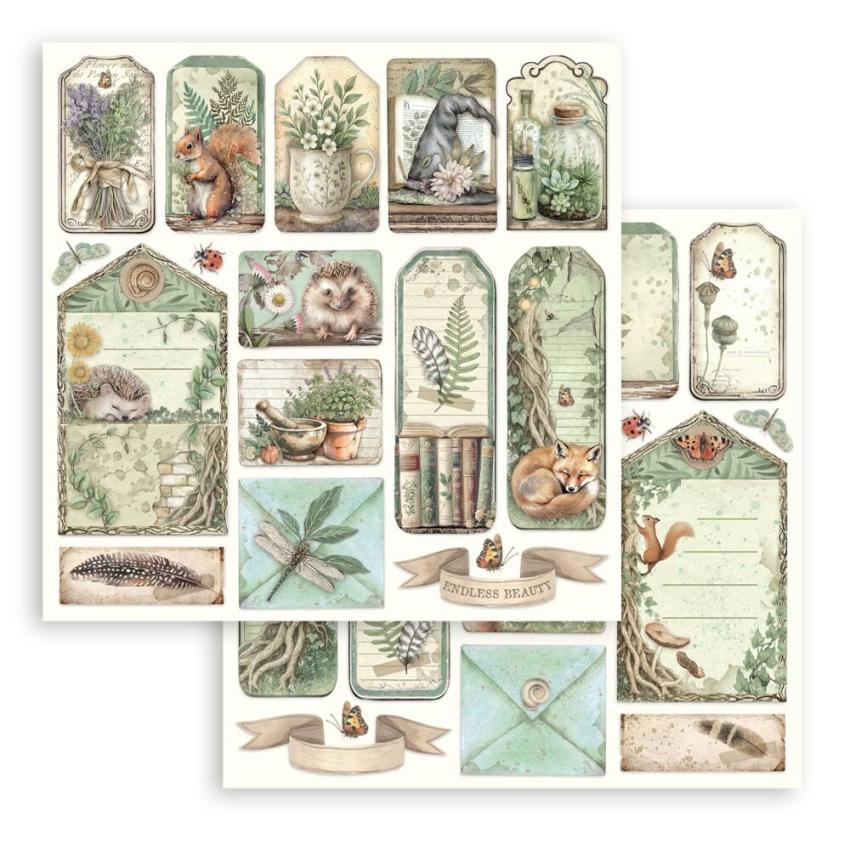 Stamperia - Designpapier "Herbarium Silvae" Paper Pack 8x8 Inch - 10 Bogen