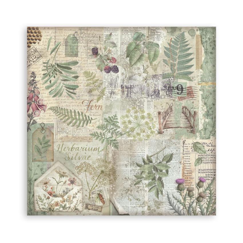 Stamperia - Designpapier "Herbarium Silvae" Maxi Paper Pack 12x12 Inch - 10 Bogen
