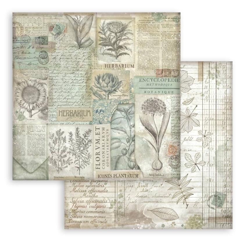 Stamperia - Designpapier "Herbarium Silvae" Maxi Paper Pack 12x12 Inch - 10 Bogen