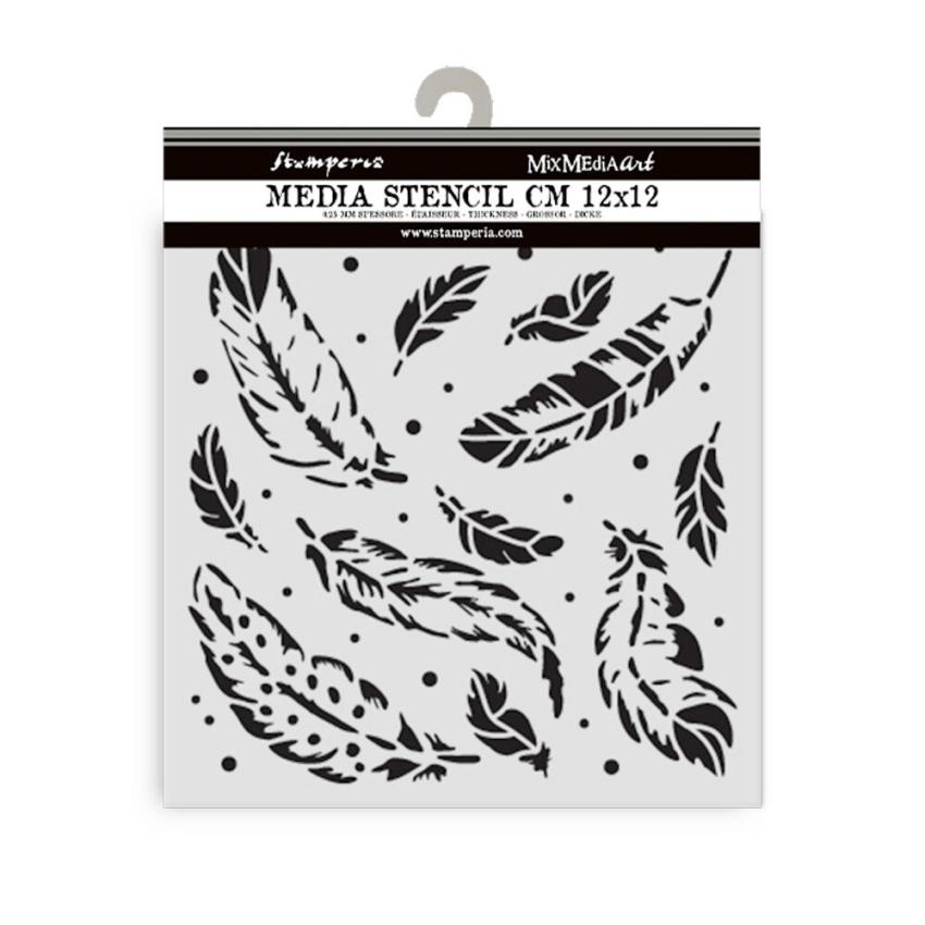Stamperia - Schablone 12x12cm "Feather Pattern" Stencil
