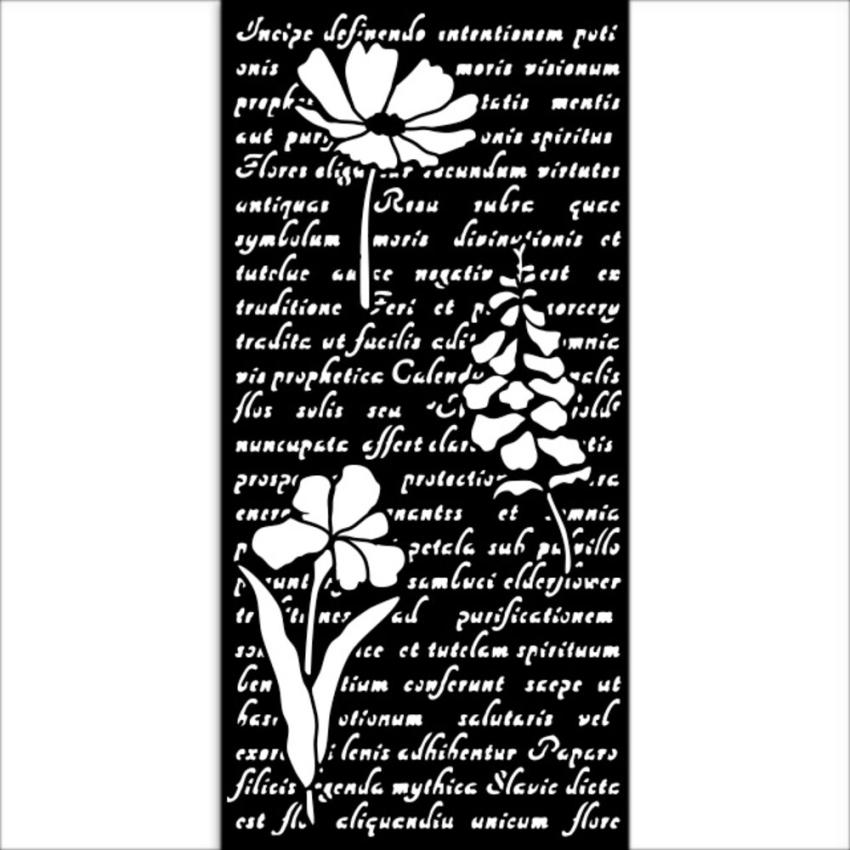 Stamperia - Schablone 12x25cm "Letter with Flowers" Stencil