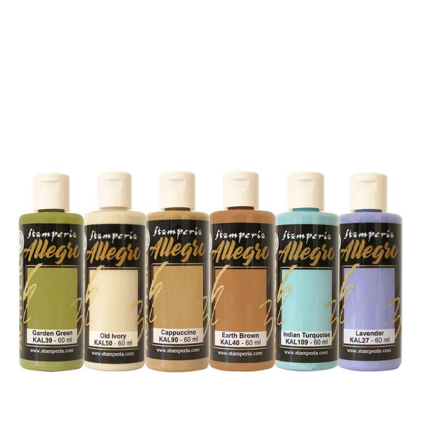 Stamperia - Acrylfarbe "Herbarium Silvae" Allegro Paint Kit 6x60 ml