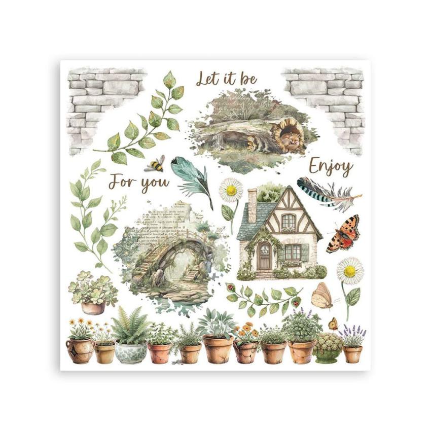 Stamperia - Transfer Aufkleber "Herbarium Silvae" Rub-On Kit