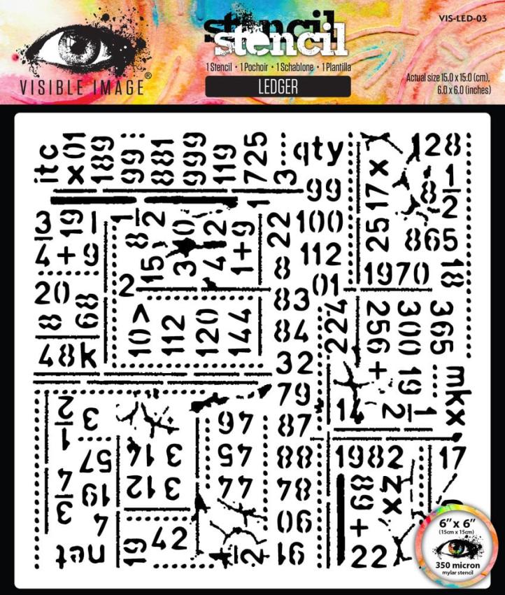 Visible Image - Schablone 6x6 Inch "Ledger" Stencil