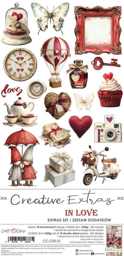 Craft OClock - Ausschneidebogen "In Love" Extra Set Creative - 18 Bogen