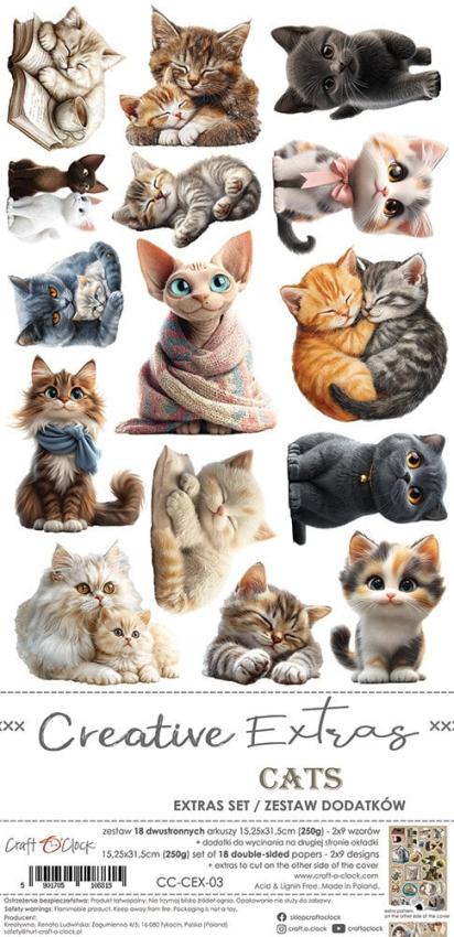 Craft OClock - Ausschneidebogen "Cats" Extra Set Creative - 18 Bogen