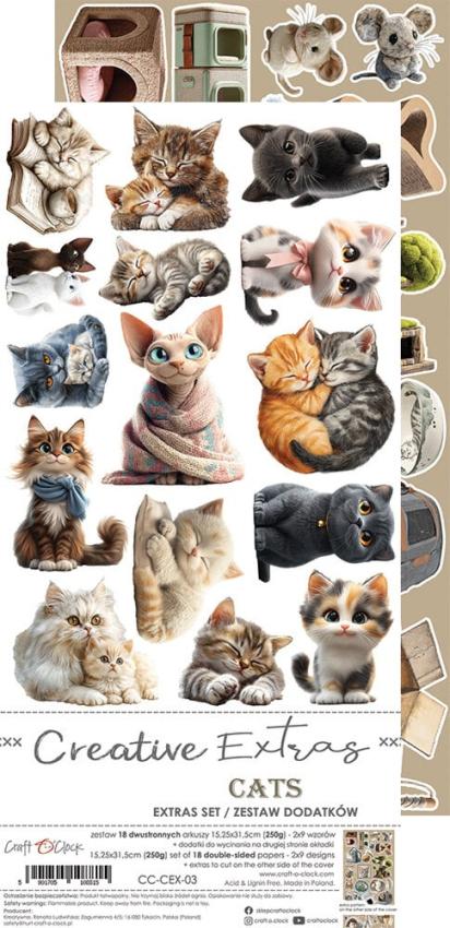 Craft OClock - Ausschneidebogen "Cats" Extra Set Creative - 18 Bogen