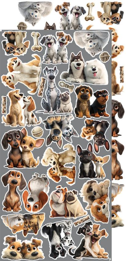 Craft OClock - Ausschneidebogen "Dogs" Extra Set Creative - 18 Bogen