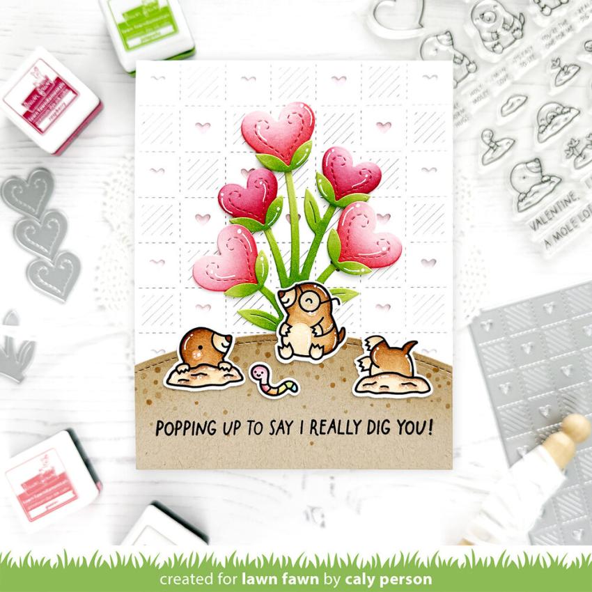 Lawn Fawn - Stempelset "A Mole Lot Of Love" Clear Stamp Add-On